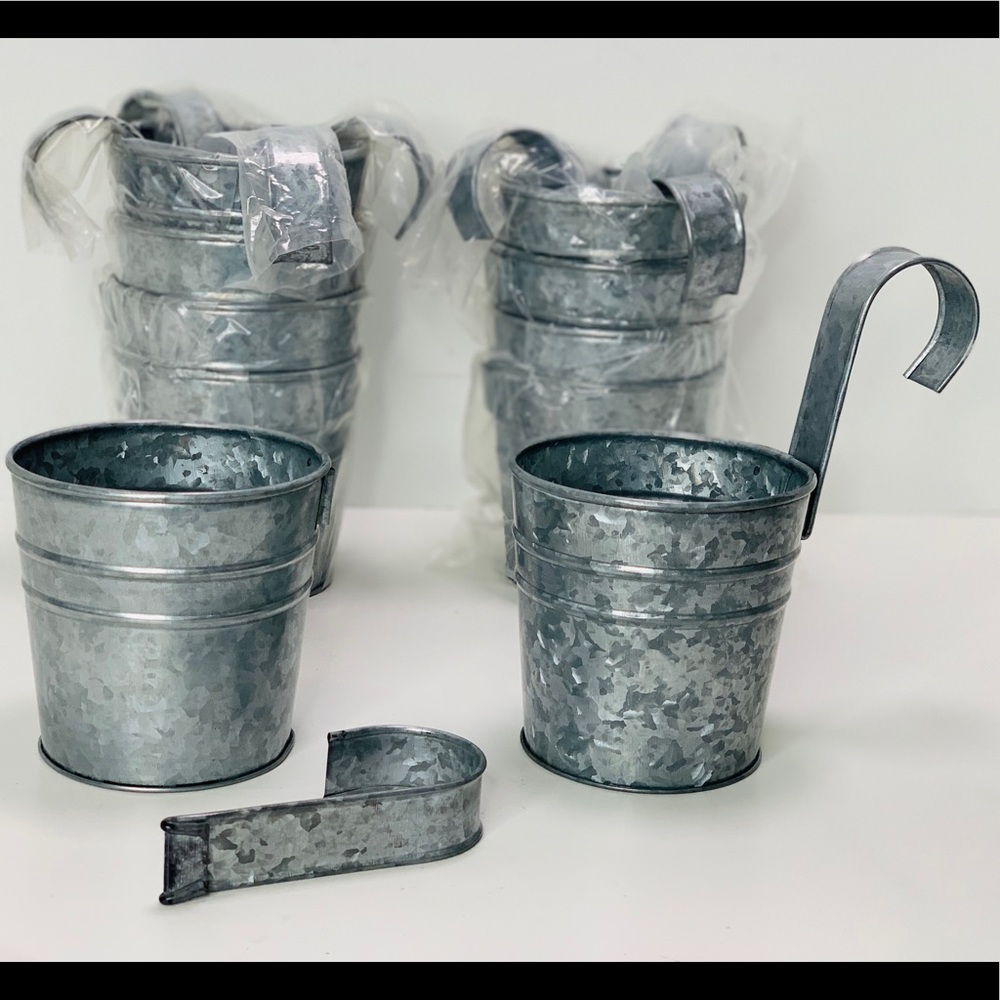 Metal Bucket Planter, Hanging Planters (4 in - 10 Pack) New